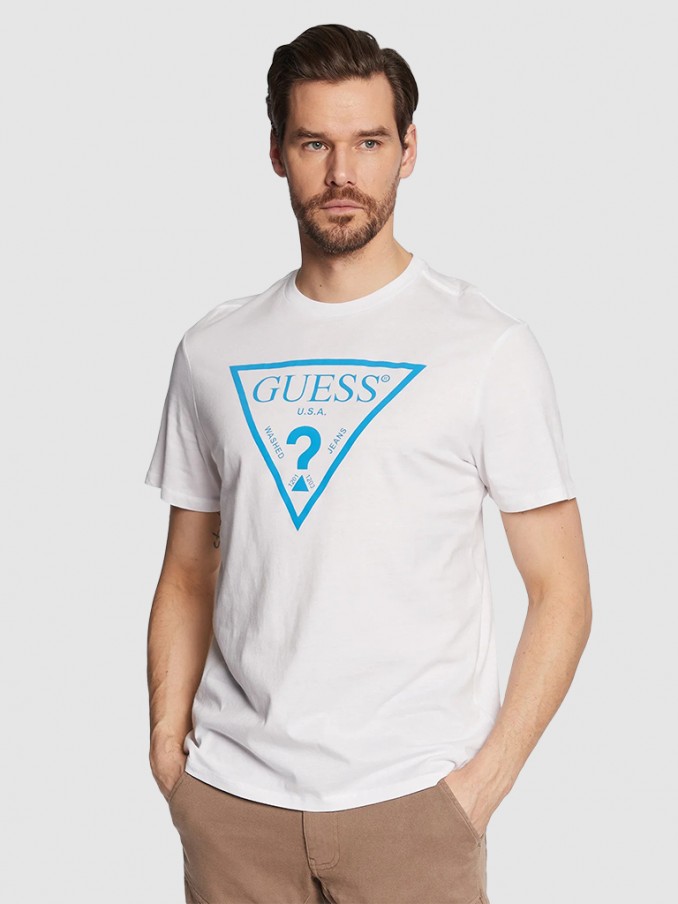 T-Shirt Homem Reflective Logo Guess