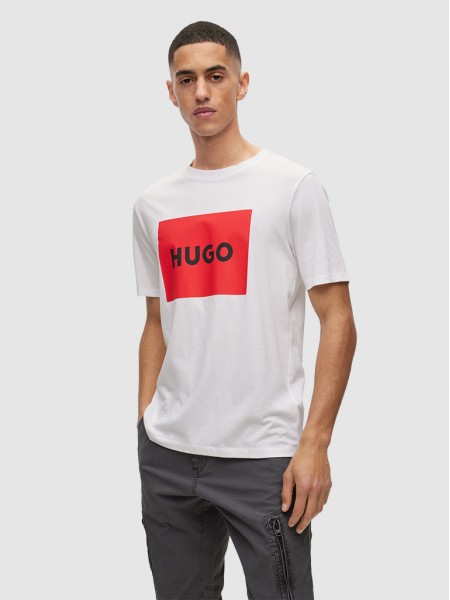 T-Shirt Man White W / Red Hugo Boss