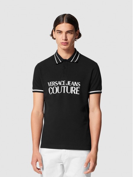 Polo Shirt Man Black Versace