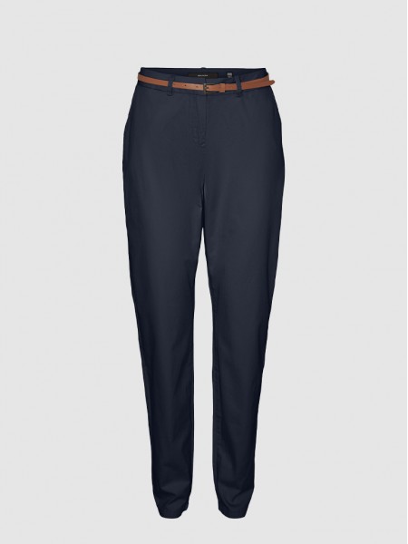 Pants Woman Navy Blue Vero Moda