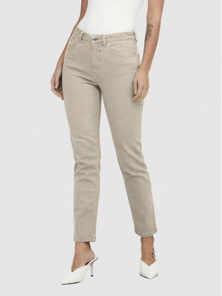 Pants Woman Beige Only