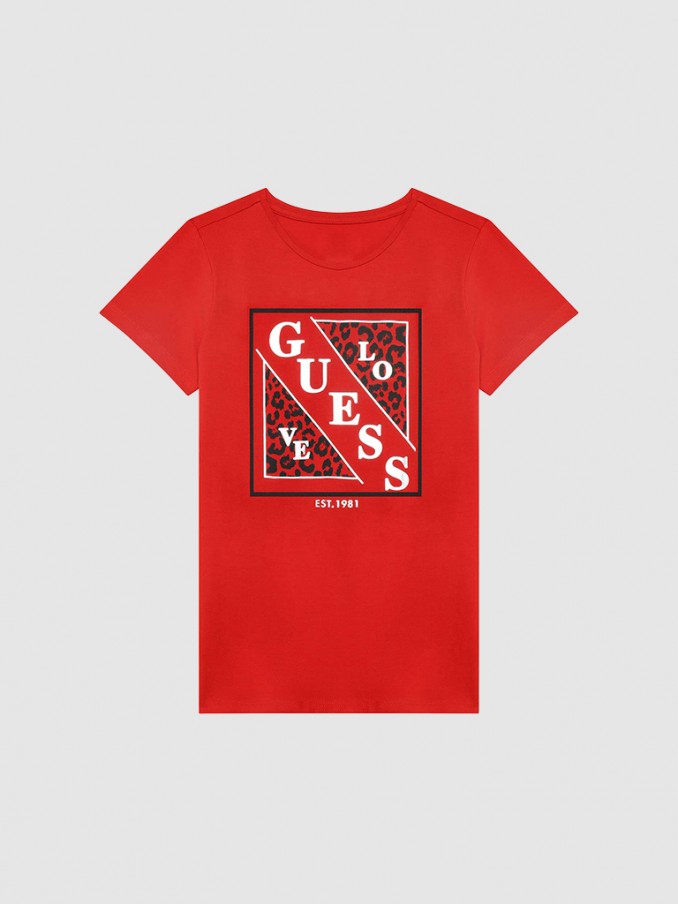 T-Shirt Girl Red Guess