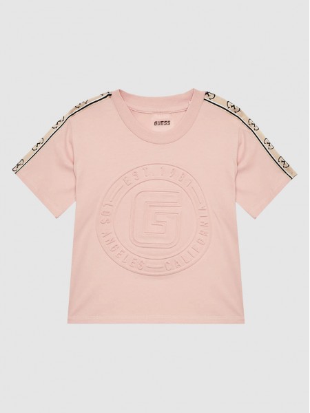 T-Shirt Girl Light Pink Guess