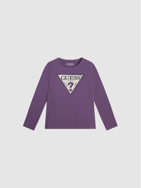 Sweatshirt Girl Purple Guess