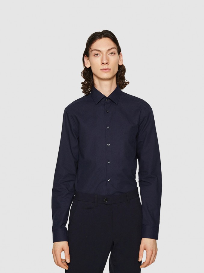 Camisa Hombre Azul Oscuro Calvin Klein