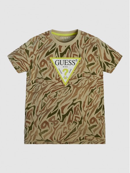 T-Shirt Boy Troop Green Guess