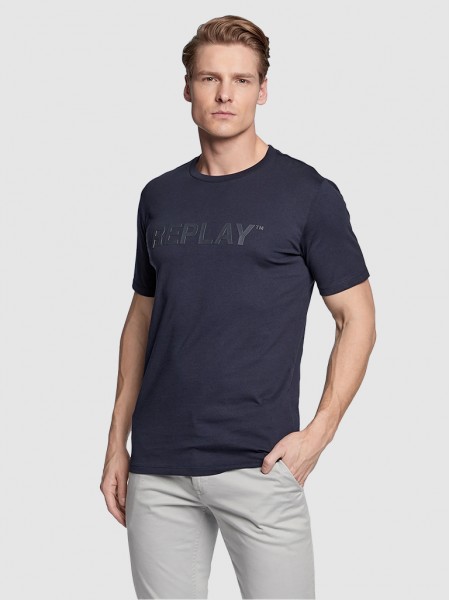 T-Shirt Homem Jersey Replay