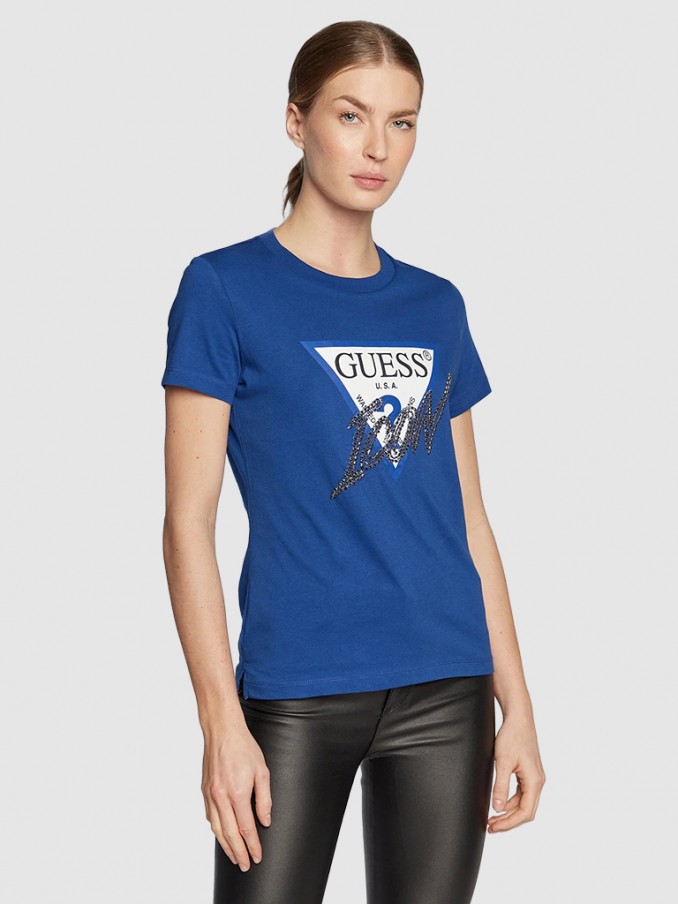 Camiseta Mujer Azul Guess
