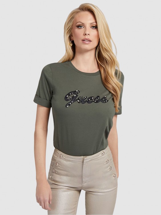 Green guess t shirt online