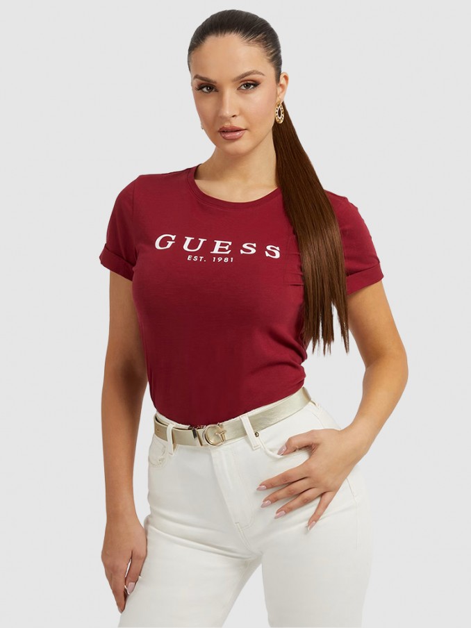 Camiseta Mujer Rojo Guess