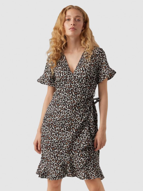 Dress Woman Vero Moda Animal Print 10217974.114 Mellmak