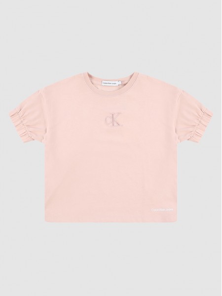 T-Shirt Menina Embroidery Calvin Klein