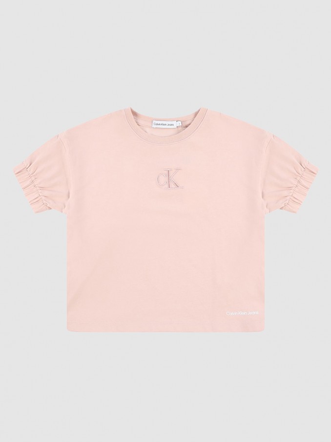 T-Shirt Menina Embroidery Calvin Klein