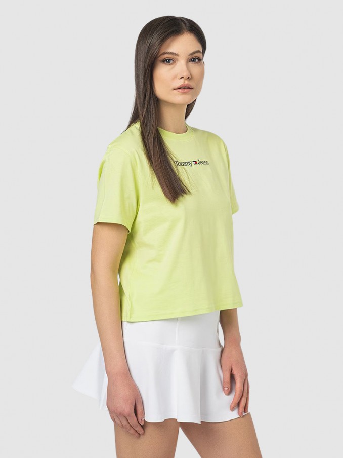 T-Shirt Woman Green Lemon Tommy Jeans