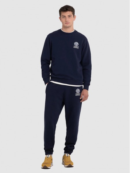 Sweatshirt Man Navy Blue Franklin Marshall