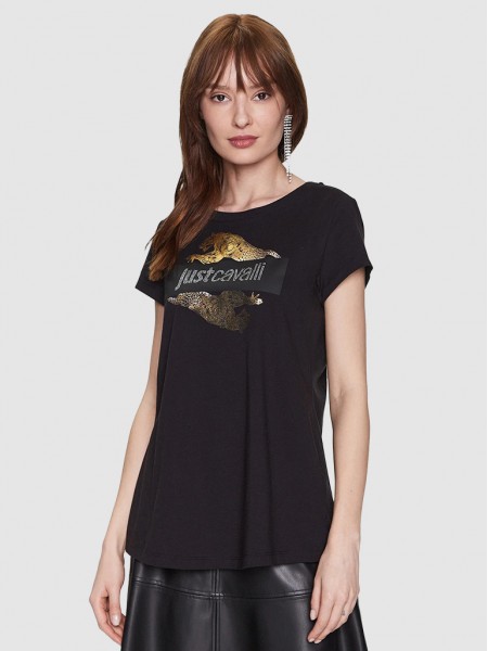 T-Shirt Mulher Leopard Crysal Just Cavalii