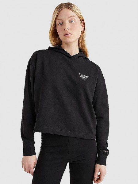 Sweatshirt Woman Black Tommy Jeans