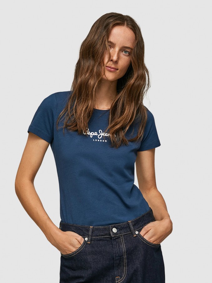 T-Shirt Woman Navy Blue Pepe Jeans London