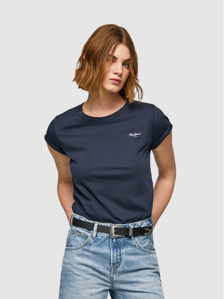 T-Shirt Woman Navy Blue Pepe Jeans London