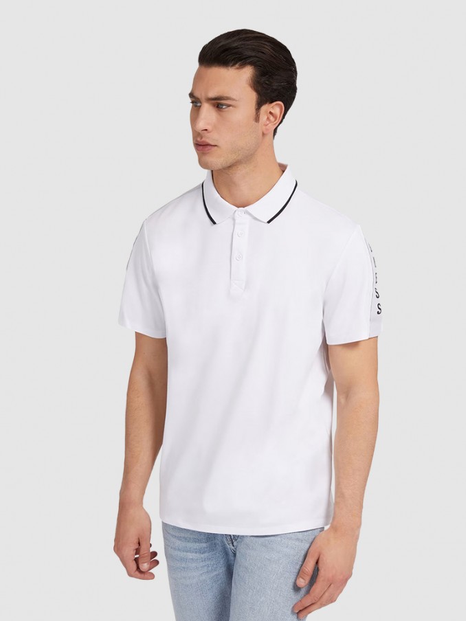 Polo Hombre Blanco Guess