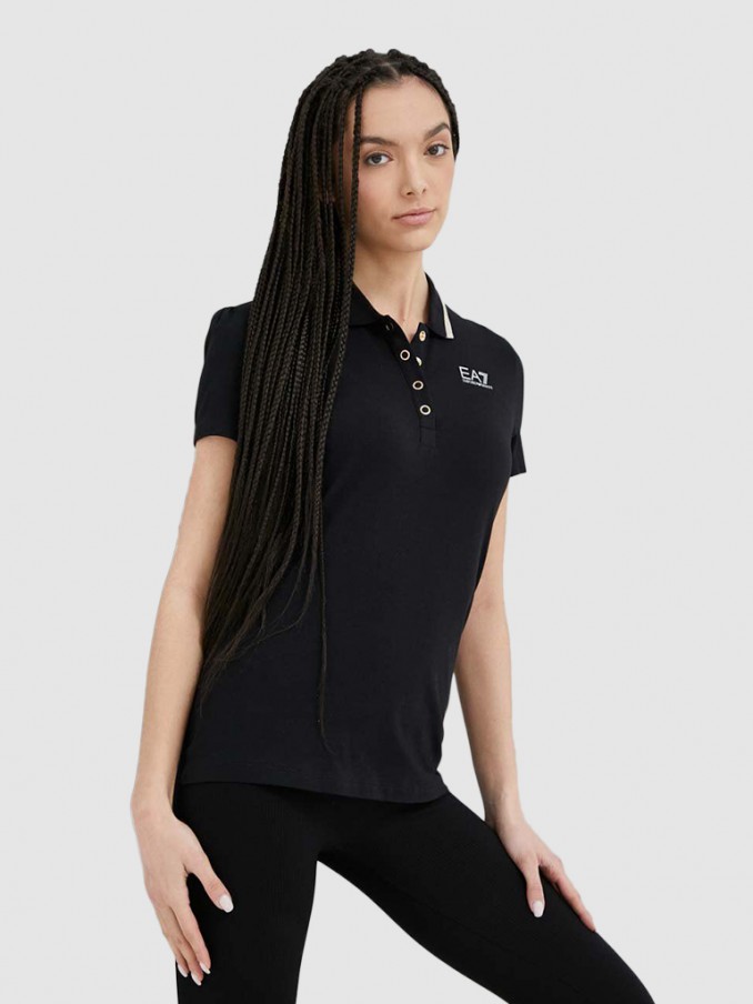 Polo Shirt Woman Black Ea7 Emporio Armani