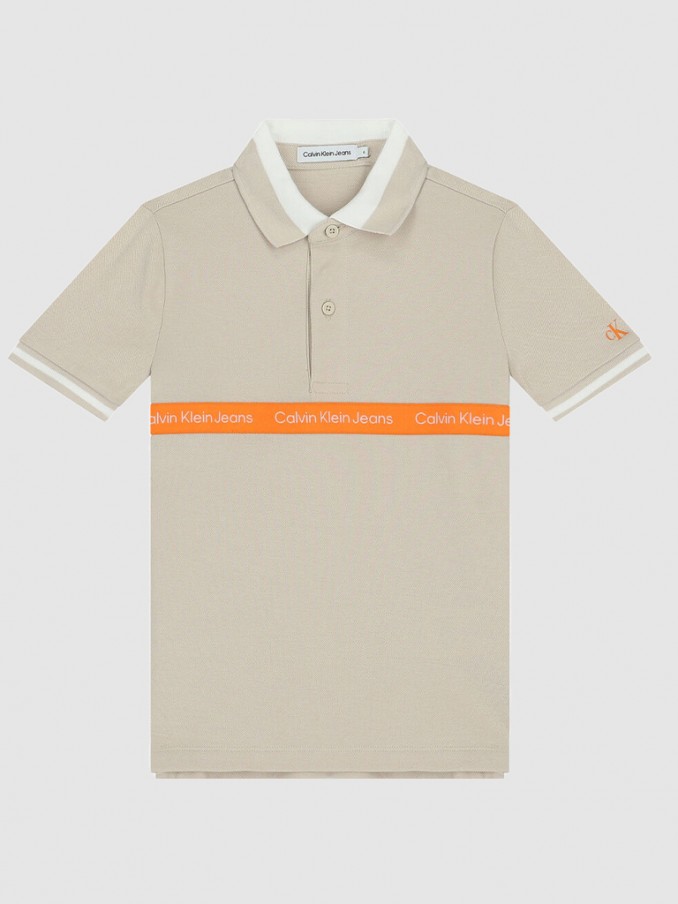 Polo Menino Logo Tape Calvin Klein