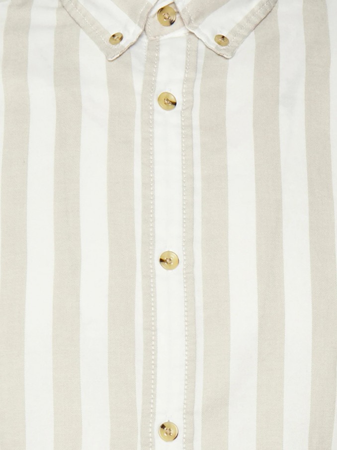 Camisa Hombre Beige Jack & Jones