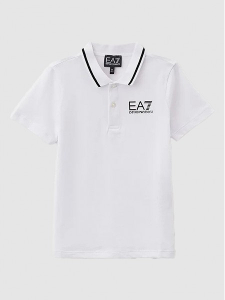 Polo Shirt Boy White Ea7 Emporio Armani