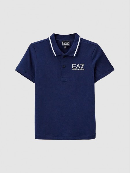 Polo Shirt Boy Navy Blue Ea7 Emporio Armani