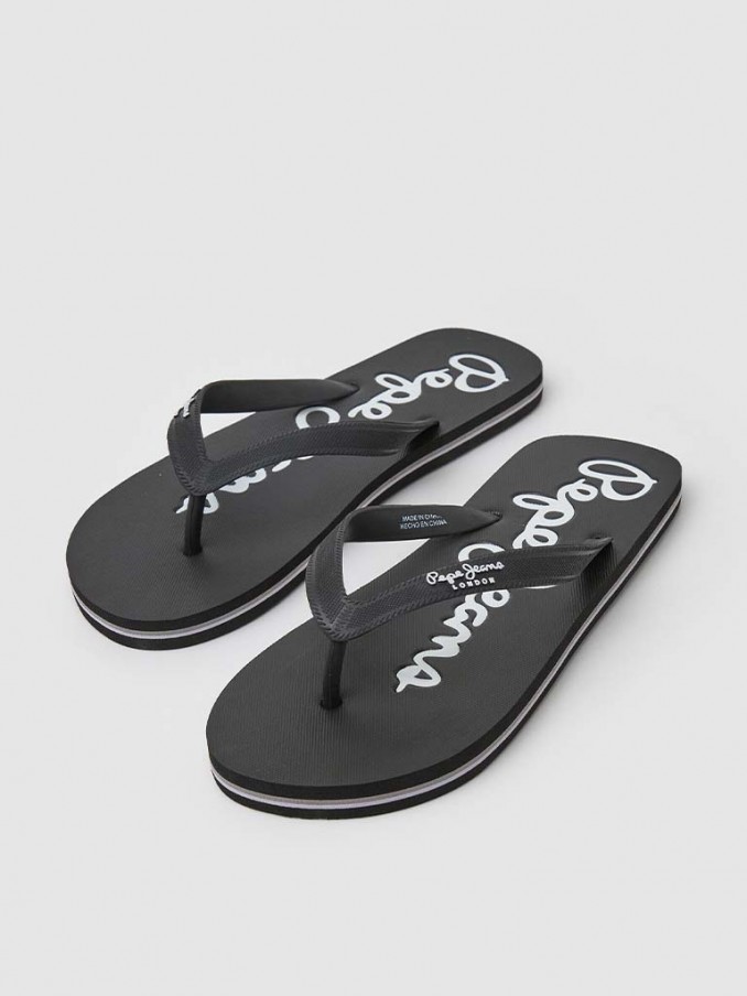 Flip Flops Man Black Pepe Jeans London