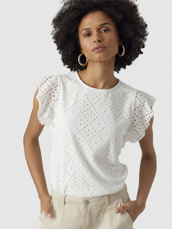 Blusa Mulher Vmtassa Sl Frill Top Noos Vero Moda