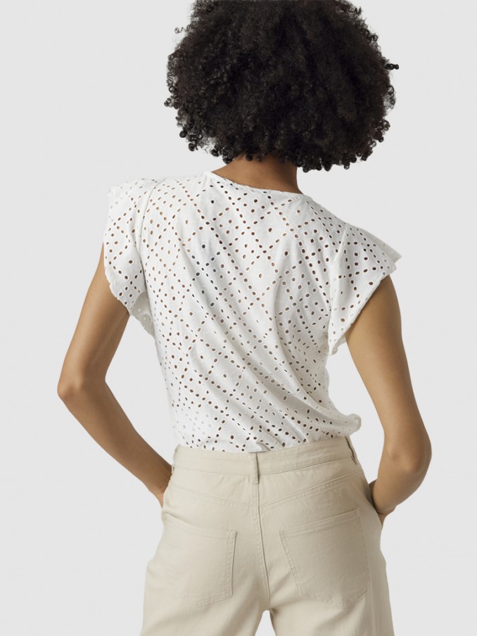 Blusa Mulher Vmtassa Sl Frill Top Noos Vero Moda