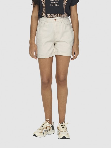 Shorts Woman Beige Only
