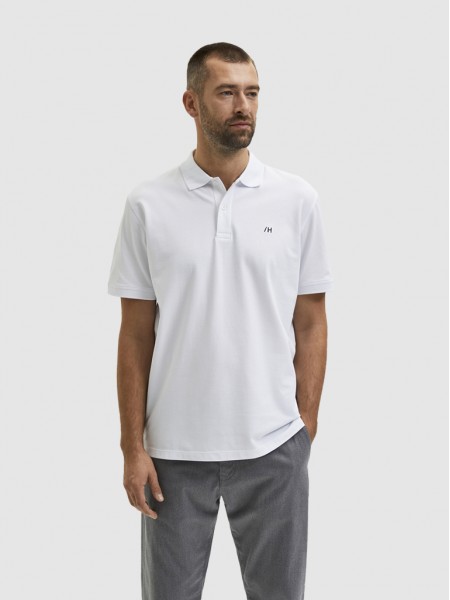 Polo Shirt Man White Selected