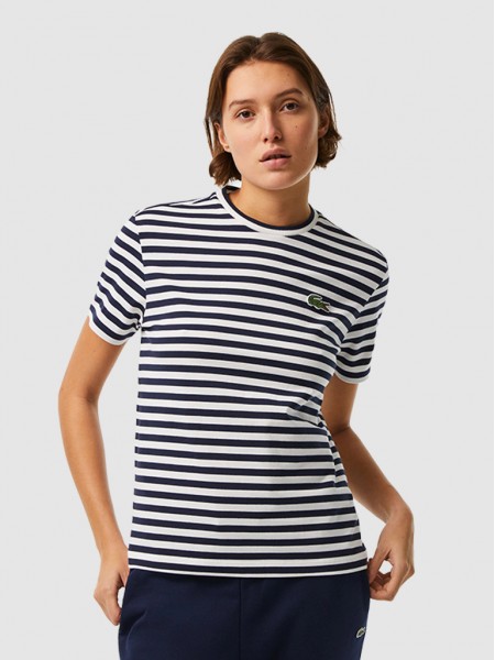 T-Shirt Mulher Striped Lacoste