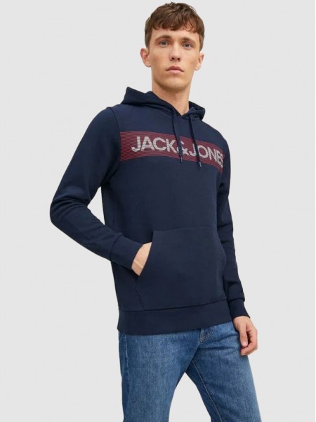 Sweatshirt Man Navy Blue Jack & Jones