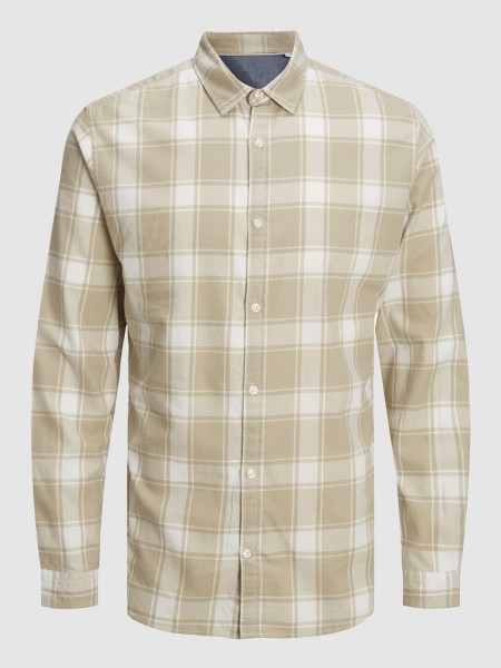 Camisa Homem Jjegingham Twill Shirt L/s Noos Jack & Jones