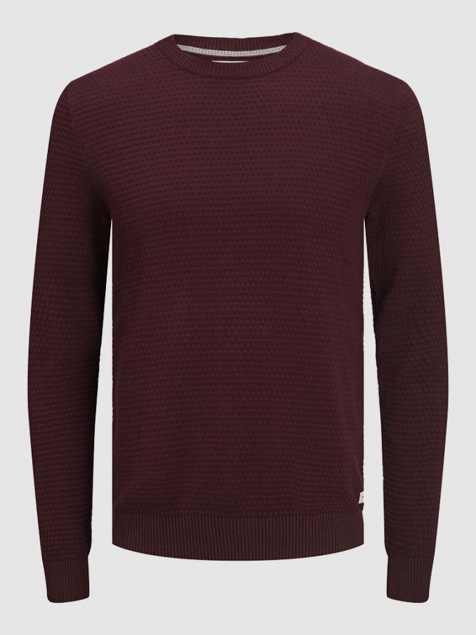 Prendas de Punto Hombre Burdeos Jack & Jones