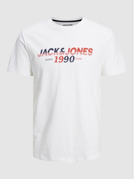 T-Shirt Man White Jack & Jones