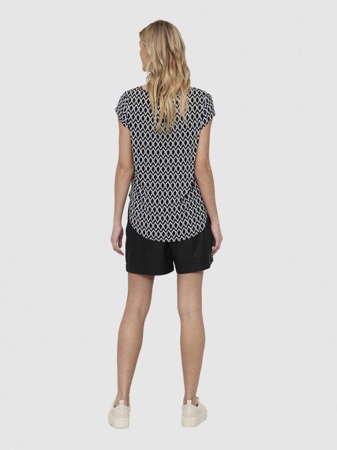 Blusa Mujer Blanco Con Negro Only