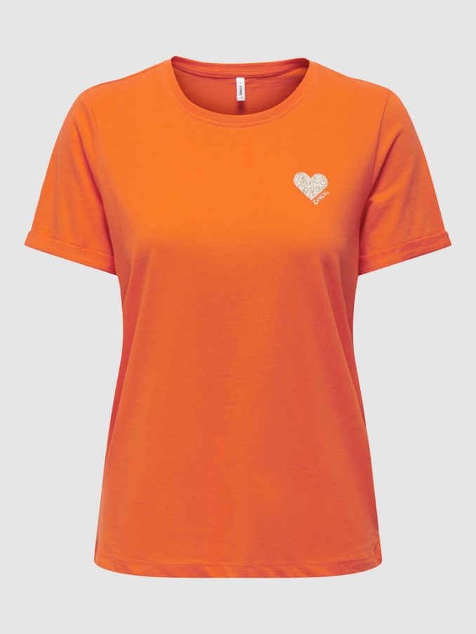 Camiseta Mujer Naranja Only