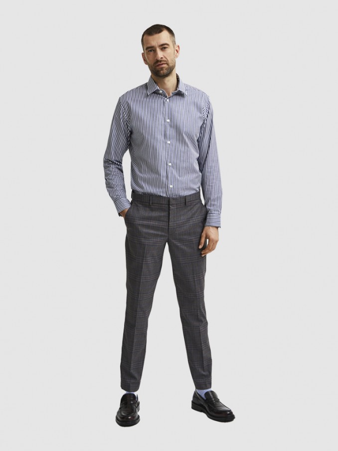 Shirt Man Blue Stripe Selected