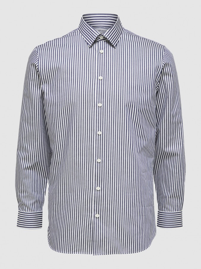 Shirt Man Blue Stripe Selected