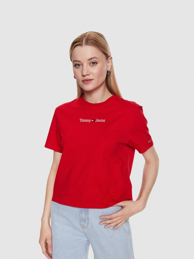 T-Shirt Woman Red Tommy Jeans