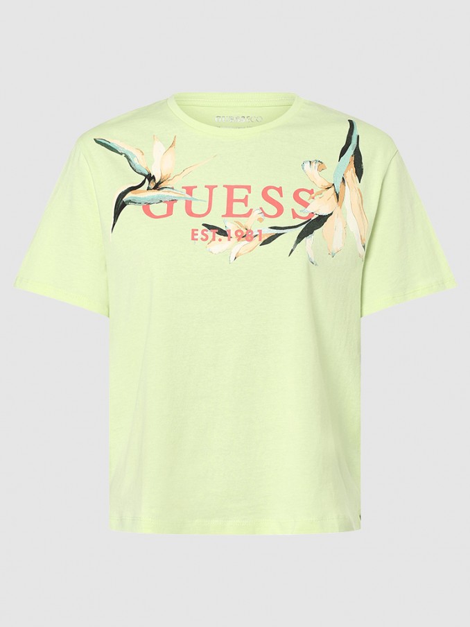 Camiseta Mujer Verde Guess