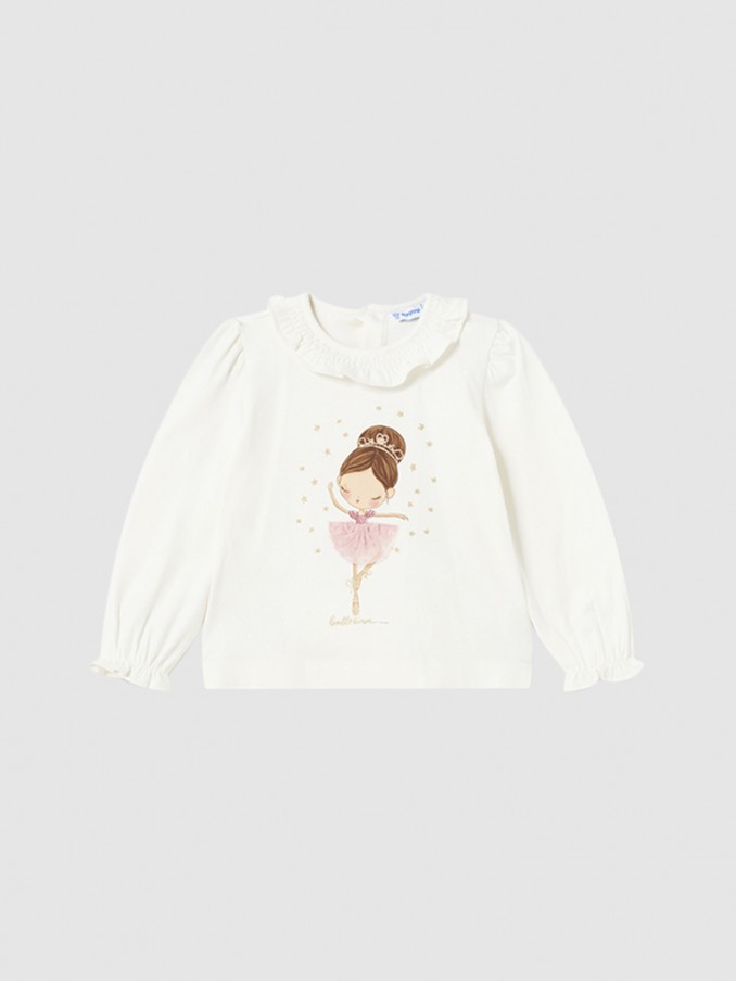 T-Shirt Baby Girl Cream Mayoral