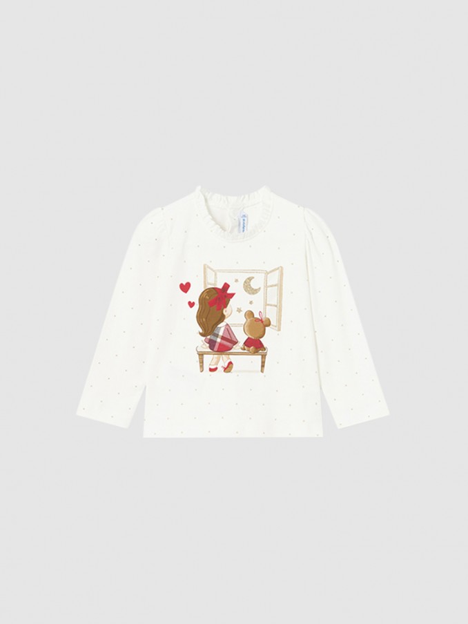Camiseta Bebe Nia Crema Mayoral