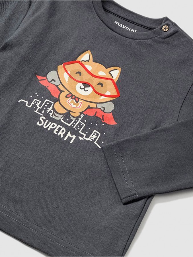 Camiseta Bebe Niño Gris Oscuro Mayoral
