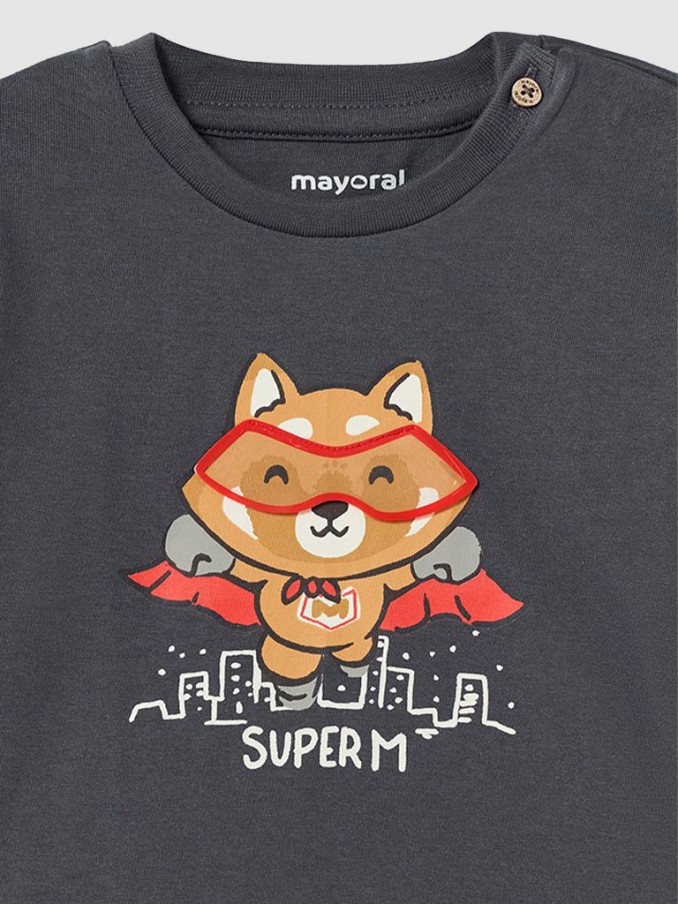 Camiseta Bebe Niño Gris Oscuro Mayoral