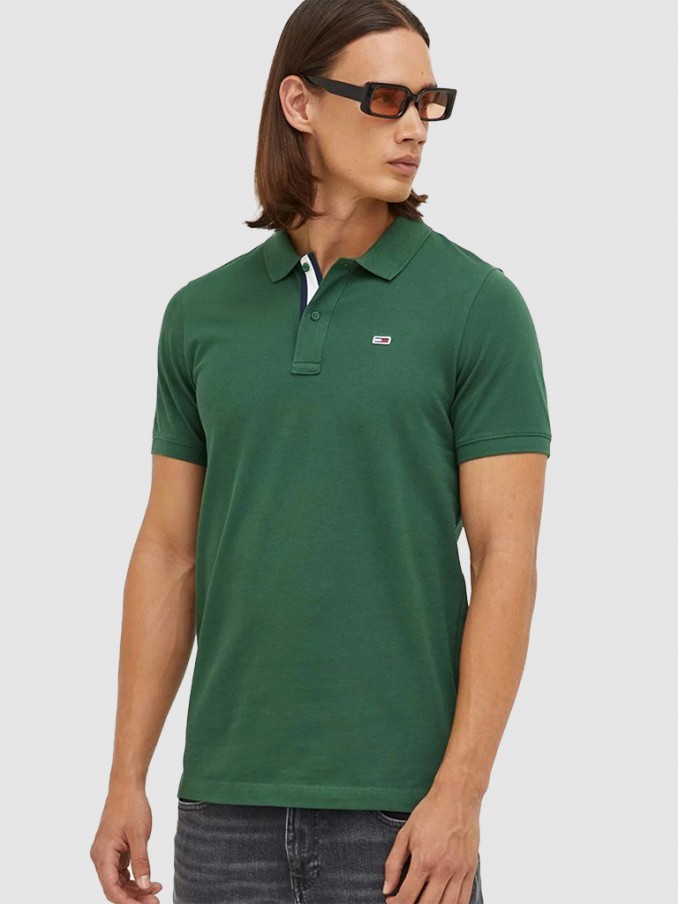 Polo Shirt Man Green Tommy Jeans